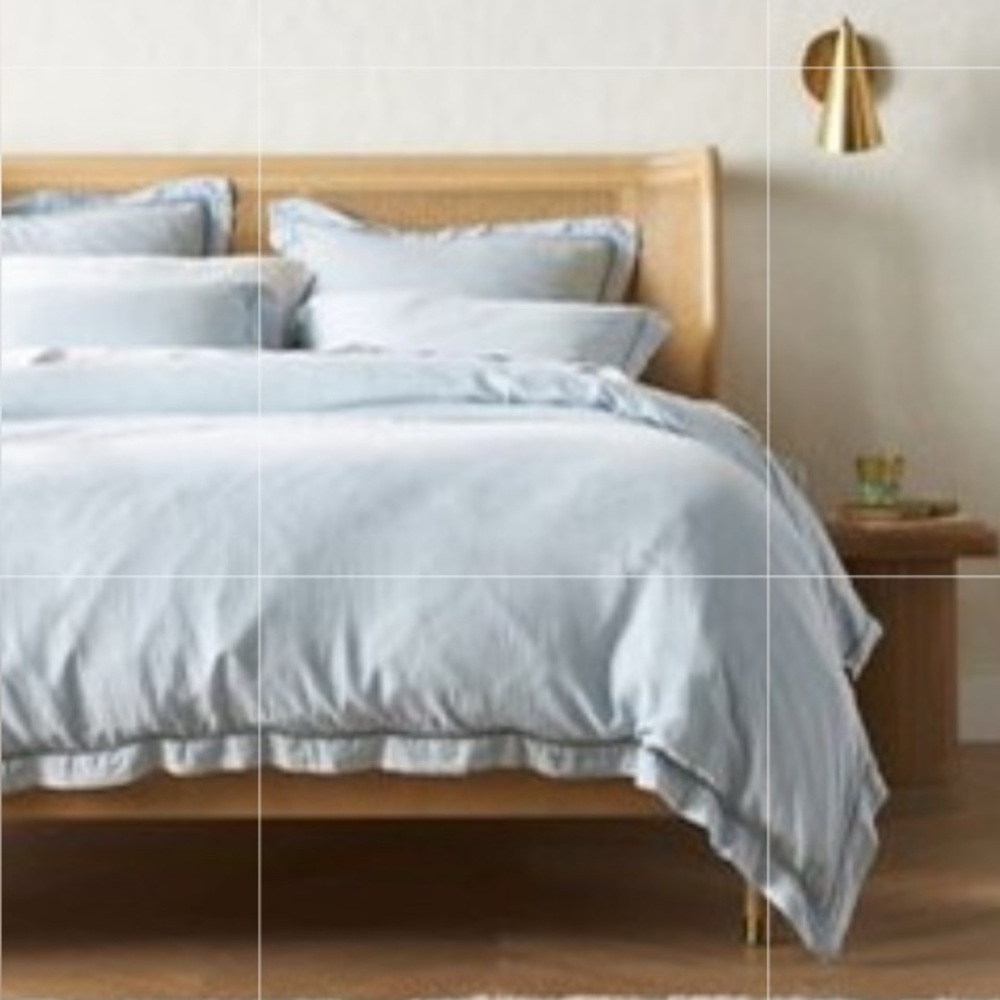 Anthropologie sky blue king duvet cover